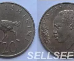 Танзания. Страус - 20сенти, 1976,1982 - 2