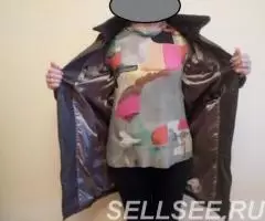 Женское, зимнее, кожаное пальто с натуральным мехом ягненка. - 4