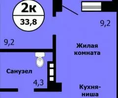 Продаю 2-комн квартиру, 33 кв м