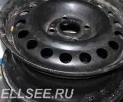 Диски штампованные радиус 14 на иномарку 4 на 100, 4-х болтовые, чёрны ... - 2