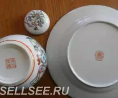 Винтаж. Китайский фарфор блюдо и ваза для чая - 2