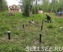 Монтаж винтовых свай техникой. - 3