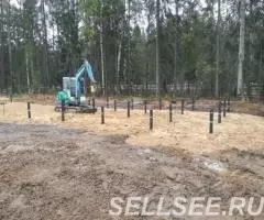 Монтаж винтовых свай техникой. - 4