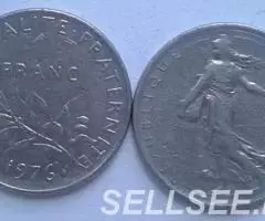 Франция. 1 франк, никель, 1961,1976 - 2