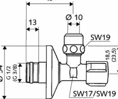 Угловой вентиль Schell ASAG 1 2 Х3 8 049170699 - 2