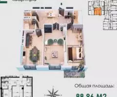 Продаю 2-комн квартиру, 89 кв м - 3