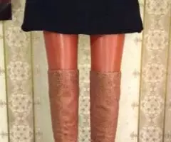 Кожаные сапоги-ботфорты на высоком каблуке, р. 38 - 3