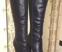 Черные кожаные сапоги Tucino Италия , р. 38 - 3