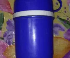 Маленький синий термос с кружкой IKEA - 3