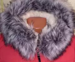 Красная зимняя куртка с капюшоном, р. 44-46 - 4