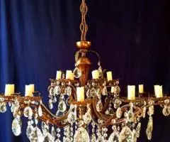 Бронзовая Люстра с хрустальными подвесками Италия - 2