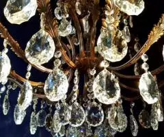 Бронзовая Люстра с хрустальными подвесками Италия - 3