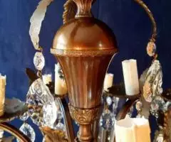 Бронзовая Люстра с хрустальными подвесками Италия - 4