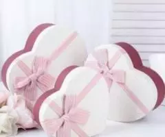 Набор коробок 3в1, белый, с бантом. - 2