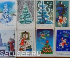 советские новогодние открытки, чистые, оригиналы - 2