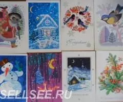 Чистые советские новогодние открытки 1960х -80х годов - 2