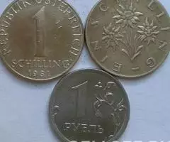 Австрия. Эдельвейс - 1 шиллингов, бронза, 1967,1981 - 2