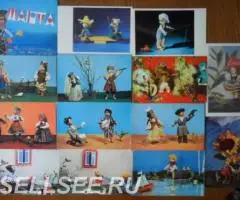 советские открытки 1960х годов, куклы в костюмах народов СССР, индийск ... - 2