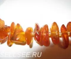 Колье Янтарь необработанный средний, новое, оригинальное. - 2