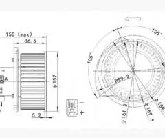 Мотор отопителя для Hitachi ZAX200-3 ZAX240-3 ZAX330-3 - 4