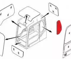 Стекло кабины левое за дверью триплекс 4651657 HITACHI ...