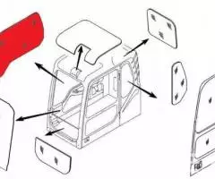 Стекло кабины правое триплекс 903-00072A DOOSAN DAEWOO ...