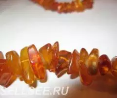Колье Янтарь необработанный длинный - 2