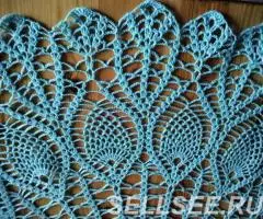 Скатерть ажурная бирюзовая - 3