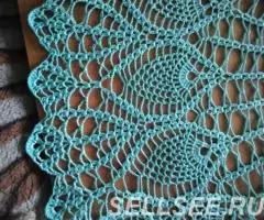 Скатерть ажурная бирюзовая - 4