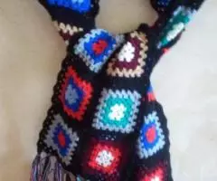 Шарф вязаный Бабушкин квадрат - 3