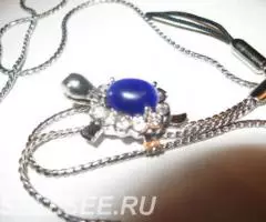 Красивая подвеска из нетемнеющего металла Черепашка с камнем Кошачий г ... - 2