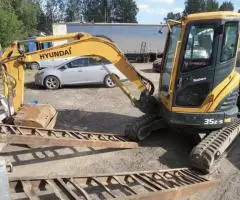 Миниэкскаватор Hyundai 35, 4 т, 2020 г, 2500 м/ч, 3 ковша - 2