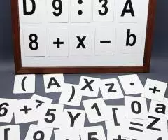 Комплект цифр, букв и знаков с магнитным креплением по математике для начальной школы - 2