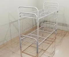 Со сварной сеткой кровати металлические, со спинкой из ЛДСП - 4