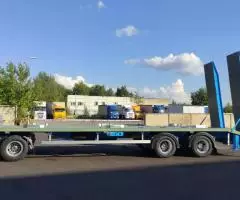 Низкорамный трал прицеп 4589PF 3-х осный двух скатный синий - 2