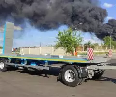 Низкорамный трал прицеп 4589PF 3-х осный двух скатный синий - 5