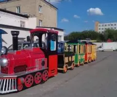 Аттракцион паровозик, аттракцион паровозик купить, рельсовый паровоз, поезд для парка - 8