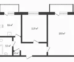 2-к. квартира, 49,6 м², 7/7 эт., Ординарная ул., 21 - 7