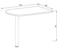 Стол обеденный пристенный Трапеза Н88 (новый) - 4