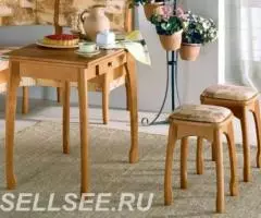 Табуреты массив с ножкой бочонок, стол (новые) - 2