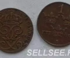 Швеция. Три короны - 1эре, 1928,38,41,42,44,50 - 4