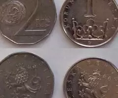 Чехия. Подборка монет - 20,10, 2 и 1крона - 4