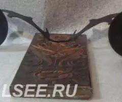 Двойной подсвечник орнамент чеканка - 3