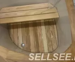 Купель для бани угловая с пластиком - 2