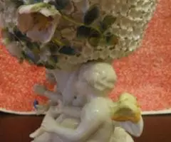 Фарф. Герман. антик. Ваза с цветами и Путти - 2