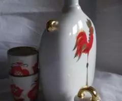 Фарфор. ЛФЗ Штоф золотой петушок с 2мя стопками - 4