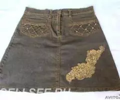 Костюм юбка и жилетка б у хлопок 95 5 эластан - 2