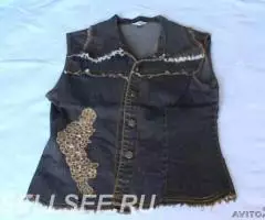 Костюм юбка и жилетка б у хлопок 95 5 эластан - 4