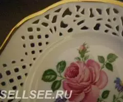 Фарфор. Германия. Дрезден. Шуманн. Тарелка Роза - 2