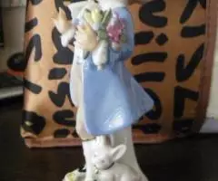 Фарф. Герман. Юный Дэнди с букетом и собачкой у ног . - 2